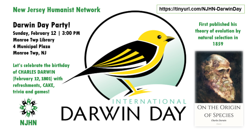 New Jersey Humanist Network Darwin Day Party Darwin Day