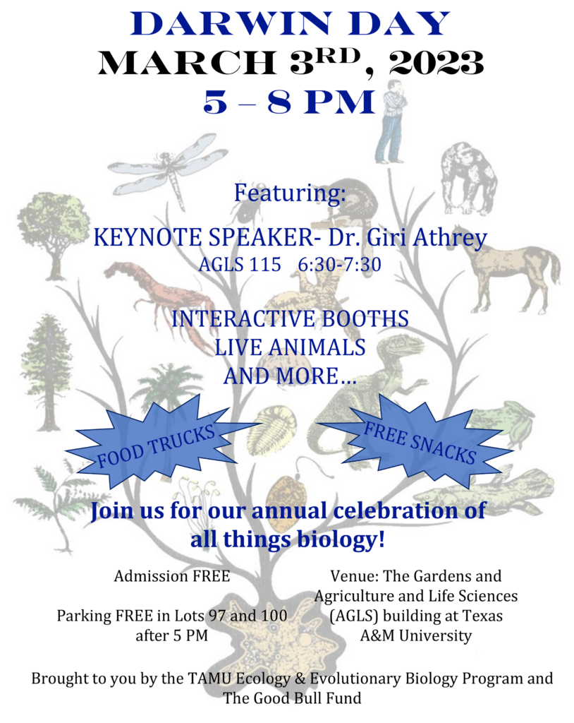 Darwin Day 2023 Texas A&M University Darwin Day
